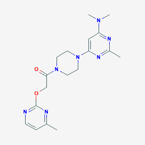 molecular formula C18H25N7O2 B5569369 N,N,2-trimethyl-6-(4-{[(4-methyl-2-pyrimidinyl)oxy]acetyl}-1-piperazinyl)-4-pyrimidinamine 