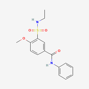 molecular formula C16H18N2O4S B5569373 3-[(ethylamino)sulfonyl]-4-methoxy-N-phenylbenzamide 
