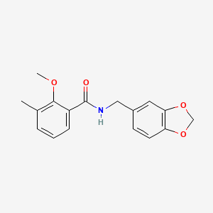 molecular formula C17H17NO4 B5569378 N-(1,3-苯并二氧杂环-5-基甲基)-2-甲氧基-3-甲基苯甲酰胺 