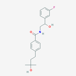 molecular formula C20H24FNO3 B5569386 N-[2-(3-fluorophenyl)-2-hydroxyethyl]-4-(3-hydroxy-3-methylbutyl)benzamide 