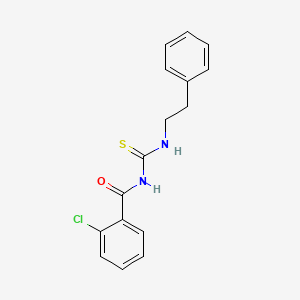 molecular formula C16H15ClN2OS B5569415 2-chloro-N-{[(2-phenylethyl)amino]carbonothioyl}benzamide 
