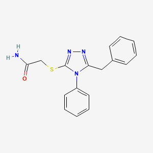 molecular formula C17H16N4OS B5569458 2-[(5-benzyl-4-phenyl-4H-1,2,4-triazol-3-yl)thio]acetamide 