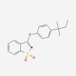 molecular formula C18H19NO3S B5569464 3-[4-(1,1-dimethylpropyl)phenoxy]-1,2-benzisothiazole 1,1-dioxide 