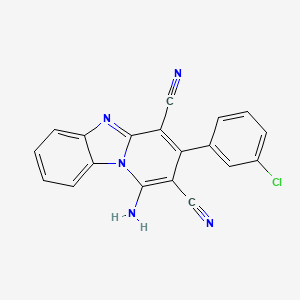 molecular formula C19H10ClN5 B5569505 1-amino-3-(3-chlorophenyl)pyrido[1,2-a]benzimidazole-2,4-dicarbonitrile 