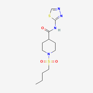 molecular formula C12H20N4O3S2 B5569511 1-(丁基磺酰基)-N-1,3,4-噻二唑-2-基-4-哌啶甲酰胺 