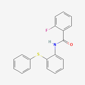 molecular formula C19H14FNOS B5569519 2-fluoro-N-[2-(phenylthio)phenyl]benzamide 