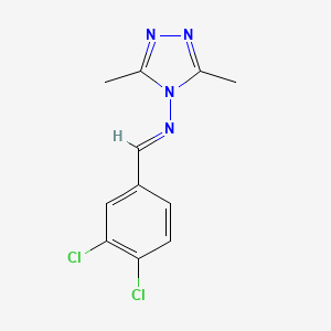 molecular formula C11H10Cl2N4 B5569532 N-(3,4-dichlorobenzylidene)-3,5-dimethyl-4H-1,2,4-triazol-4-amine 