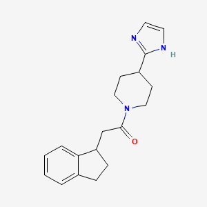 molecular formula C19H23N3O B5569539 1-(2,3-二氢-1H-茚-1-基乙酰)-4-(1H-咪唑-2-基)哌啶 