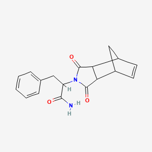 molecular formula C18H18N2O3 B5569548 2-(3,5-dioxo-4-azatricyclo[5.2.1.0~2,6~]dec-8-en-4-yl)-3-phenylpropanamide 