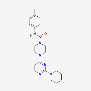 molecular formula C21H28N6O B5569551 N-(4-methylphenyl)-4-[2-(1-piperidinyl)-4-pyrimidinyl]-1-piperazinecarboxamide 
