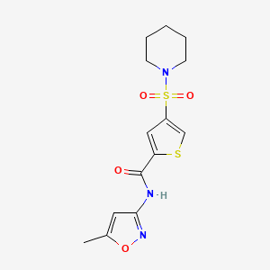 molecular formula C14H17N3O4S2 B5569556 N-(5-甲基-3-异恶唑基)-4-(1-哌啶基磺酰基)-2-噻吩甲酰胺 