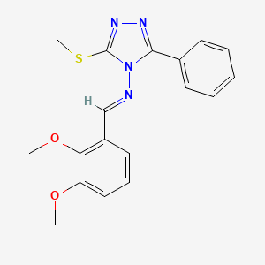 molecular formula C18H18N4O2S B5569573 N-(2,3-dimethoxybenzylidene)-3-(methylthio)-5-phenyl-4H-1,2,4-triazol-4-amine 