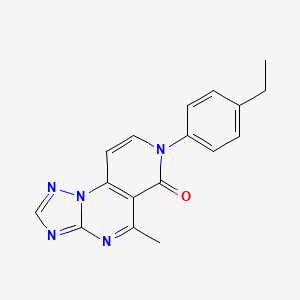 molecular formula C17H15N5O B5569589 7-(4-ethylphenyl)-5-methylpyrido[3,4-e][1,2,4]triazolo[1,5-a]pyrimidin-6(7H)-one 