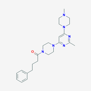 molecular formula C24H34N6O B5569637 2-methyl-4-(4-methyl-1-piperazinyl)-6-[4-(4-phenylbutanoyl)-1-piperazinyl]pyrimidine 