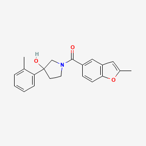 molecular formula C21H21NO3 B5569648 1-[(2-甲基-1-苯并呋喃-5-基)羰基]-3-(2-甲基苯基)-3-吡咯烷醇 