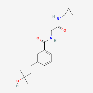 molecular formula C17H24N2O3 B5569659 N-[2-(cyclopropylamino)-2-oxoethyl]-3-(3-hydroxy-3-methylbutyl)benzamide 