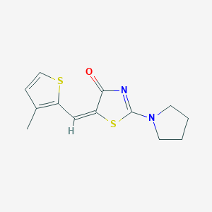 molecular formula C13H14N2OS2 B5569693 5-[(3-methyl-2-thienyl)methylene]-2-(1-pyrrolidinyl)-1,3-thiazol-4(5H)-one 
