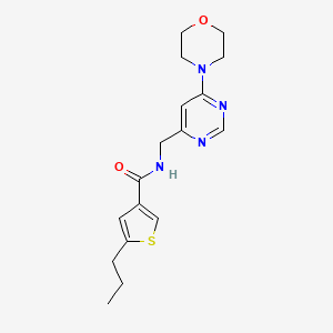 molecular formula C17H22N4O2S B5569739 N-{[6-(4-morpholinyl)-4-pyrimidinyl]methyl}-5-propyl-3-thiophenecarboxamide 
