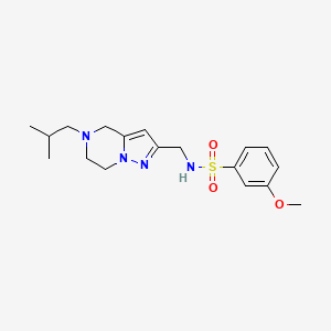 molecular formula C18H26N4O3S B5569757 N-[(5-isobutyl-4,5,6,7-tetrahydropyrazolo[1,5-a]pyrazin-2-yl)methyl]-3-methoxybenzenesulfonamide 