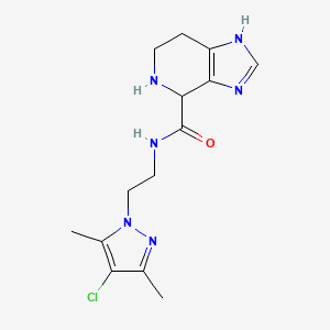 molecular formula C14H19ClN6O B5569794 N-[2-(4-chloro-3,5-dimethyl-1H-pyrazol-1-yl)ethyl]-4,5,6,7-tetrahydro-1H-imidazo[4,5-c]pyridine-4-carboxamide dihydrochloride 