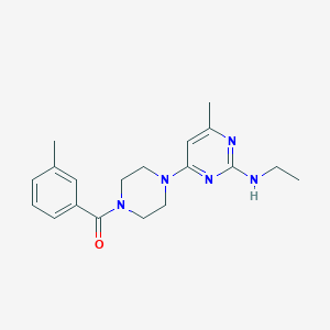 molecular formula C19H25N5O B5569800 N-ethyl-4-methyl-6-[4-(3-methylbenzoyl)-1-piperazinyl]-2-pyrimidinamine 