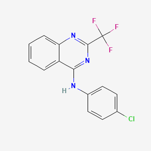 molecular formula C15H9ClF3N3 B5569848 N-(4-chlorophenyl)-2-(trifluoromethyl)-4-quinazolinamine 