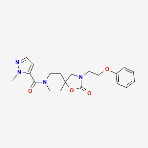 molecular formula C20H24N4O4 B5569883 8-[(1-methyl-1H-pyrazol-5-yl)carbonyl]-3-(2-phenoxyethyl)-1-oxa-3,8-diazaspiro[4.5]decan-2-one 