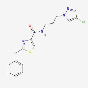 2-benzyl-N-[3-(4-chloro-1H-pyrazol-1-yl)propyl]-1,3-thiazole-4-carboxamide