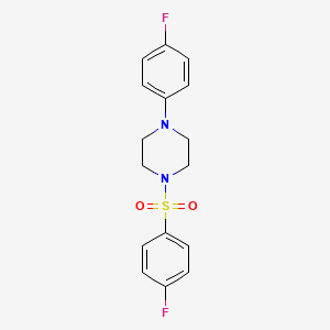molecular formula C16H16F2N2O2S B5569916 1-(4-fluorophenyl)-4-[(4-fluorophenyl)sulfonyl]piperazine 