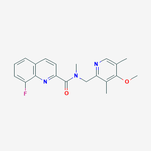 molecular formula C20H20FN3O2 B5569955 8-fluoro-N-[(4-methoxy-3,5-dimethyl-2-pyridinyl)methyl]-N-methyl-2-quinolinecarboxamide 