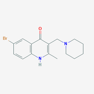 molecular formula C16H19BrN2O B5569983 6-溴-2-甲基-3-(1-哌啶基甲基)-4(1H)-喹啉酮 