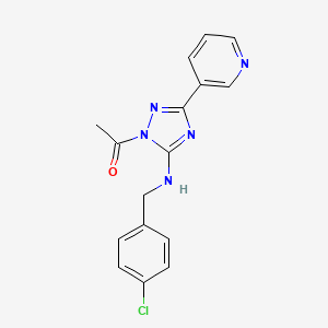 molecular formula C16H14ClN5O B5569995 1-acetyl-N-(4-chlorobenzyl)-3-(3-pyridinyl)-1H-1,2,4-triazol-5-amine 