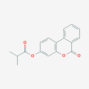 molecular formula C17H14O4 B5570029 6-氧代-6H-苯并[c]色满-3-基 2-甲基丙酸酯 