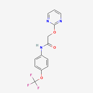 molecular formula C13H10F3N3O3 B5570055 2-(2-pyrimidinyloxy)-N-[4-(trifluoromethoxy)phenyl]acetamide 
