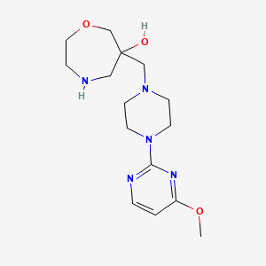 molecular formula C15H25N5O3 B5570085 6-{[4-(4-methoxy-2-pyrimidinyl)-1-piperazinyl]methyl}-1,4-oxazepan-6-ol dihydrochloride 