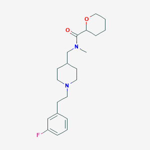 molecular formula C21H31FN2O2 B5570093 N-({1-[2-(3-fluorophenyl)ethyl]piperidin-4-yl}methyl)-N-methyltetrahydro-2H-pyran-2-carboxamide 