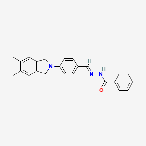 molecular formula C24H23N3O B5570103 N'-[4-(5,6-dimethyl-1,3-dihydro-2H-isoindol-2-yl)benzylidene]benzohydrazide 