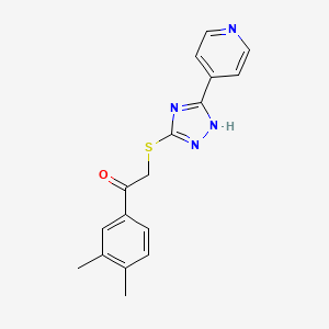 molecular formula C17H16N4OS B5570115 1-(3,4-dimethylphenyl)-2-{[5-(4-pyridinyl)-4H-1,2,4-triazol-3-yl]thio}ethanone 