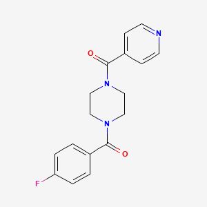 molecular formula C17H16FN3O2 B5570129 1-(4-氟苯甲酰基)-4-异烟酰基哌嗪 