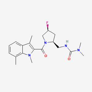 molecular formula C20H27FN4O2 B5570138 N'-({(2S,4S)-4-fluoro-1-[(1,3,7-trimethyl-1H-indol-2-yl)carbonyl]pyrrolidin-2-yl}methyl)-N,N-dimethylurea 