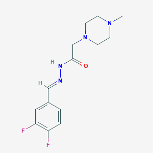 molecular formula C14H18F2N4O B5570146 N'-(3,4-difluorobenzylidene)-2-(4-methyl-1-piperazinyl)acetohydrazide 
