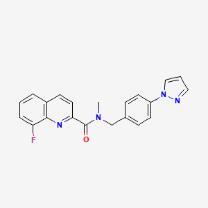molecular formula C21H17FN4O B5570150 8-氟-N-甲基-N-[4-(1H-吡唑-1-基)苄基]-2-喹啉甲酰胺 