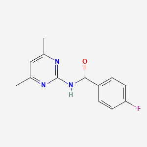 molecular formula C13H12FN3O B5570172 N-(4,6-dimethyl-2-pyrimidinyl)-4-fluorobenzamide 