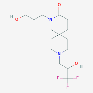 molecular formula C15H25F3N2O3 B5570190 2-(3-hydroxypropyl)-9-(3,3,3-trifluoro-2-hydroxypropyl)-2,9-diazaspiro[5.5]undecan-3-one 