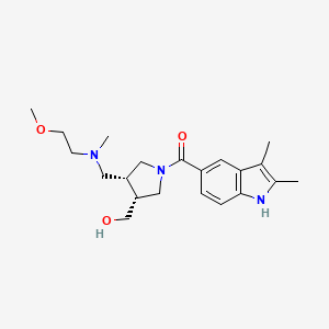 molecular formula C21H31N3O3 B5570206 ((3R*,4R*)-1-[(2,3-dimethyl-1H-indol-5-yl)carbonyl]-4-{[(2-methoxyethyl)(methyl)amino]methyl}pyrrolidin-3-yl)methanol 