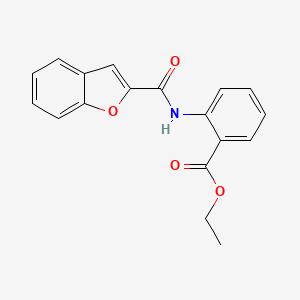 molecular formula C18H15NO4 B5570210 ethyl 2-[(1-benzofuran-2-ylcarbonyl)amino]benzoate 