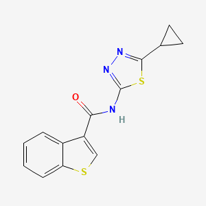 molecular formula C14H11N3OS2 B5570247 N-(5-cyclopropyl-1,3,4-thiadiazol-2-yl)-1-benzothiophene-3-carboxamide 