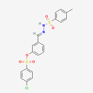 3-{2-[(4-methylphenyl)sulfonyl]carbonohydrazonoyl}phenyl 4-chlorobenzenesulfonate