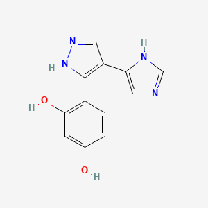 molecular formula C12H10N4O2 B5570260 4-[4-(1H-imidazol-4-yl)-1H-pyrazol-3-yl]-1,3-benzenediol 