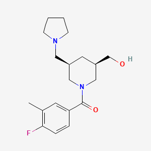 molecular formula C19H27FN2O2 B5570275 [(3R*,5R*)-1-(4-fluoro-3-methylbenzoyl)-5-(pyrrolidin-1-ylmethyl)piperidin-3-yl]methanol 
